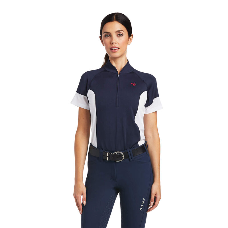 Ariat Hemden Damen - Cambria Jersey 1/4 Zip Navy/Weiß ( SGFMY-5791 )